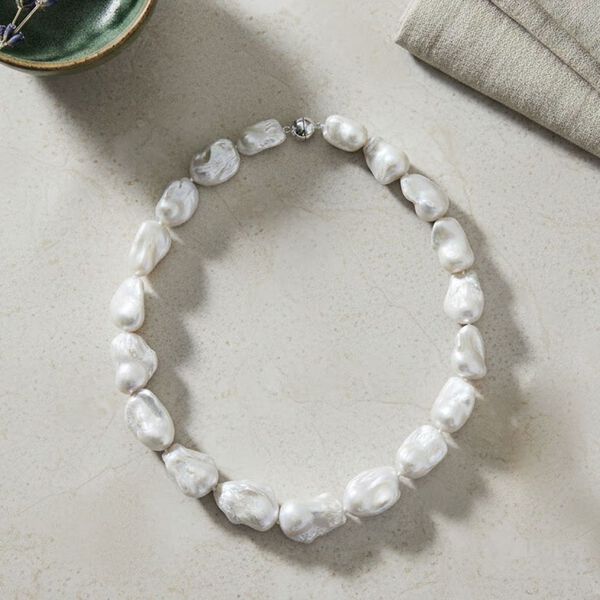 D'Joy Wei&szlig;e Barockperle 50cm Halskette image number 2