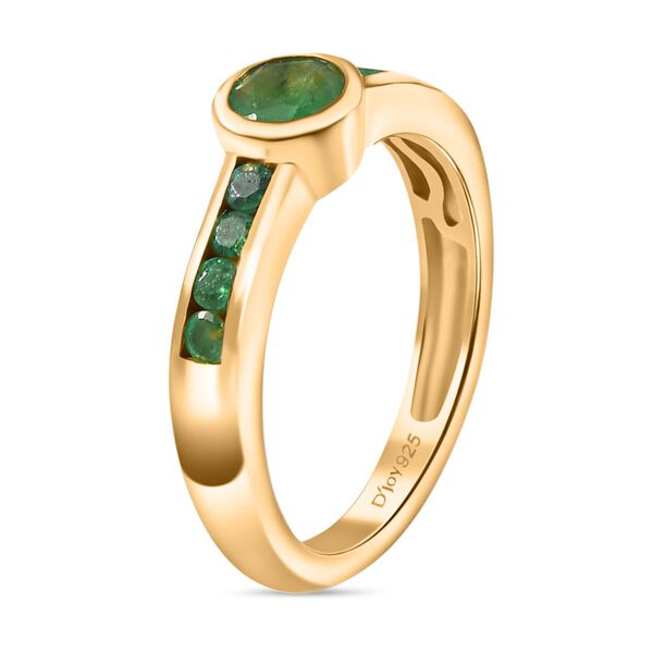 Timeless Embrace - D joy Kagem Sambischer Smaragd Ring 925 Silber 750 Gelbgold Vermeil (Größe 18.00) ca. 0.76 ct image number 5