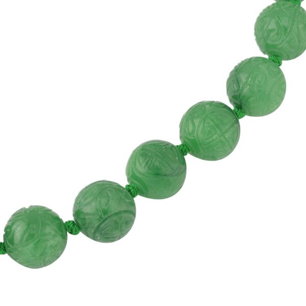 Gef&auml;rbte gr&uuml;ne Jade Halskette, (13-15mm), ca. 50 cm, 925 Silber, ca. 684.00 ct image number 2