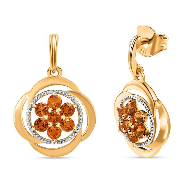 2er-Set- AA Madeira Citrin Ohrringe und Anh&auml;nger - 1,68 ct. image number 6