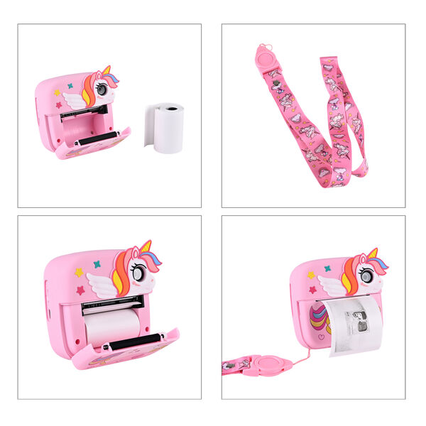 Kinder-Digitalkamera mit Sofortdruck-Funktion und Doppellinse, 10x4,5x10 cm, Rosa image number 6