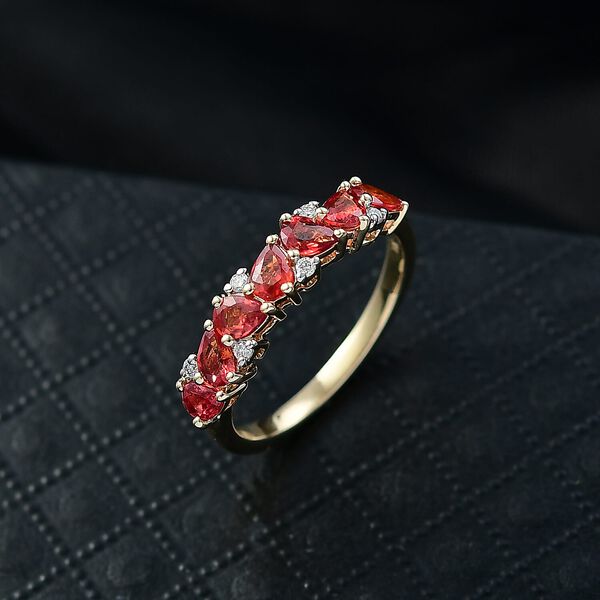 LUXURIANT DIAMOND - AAA Orange Saphir, Lab Grown Diamant Ring 417 Gold (Gr&ouml;&szlig;e 16.50) ca. 1,81 ct image number 1