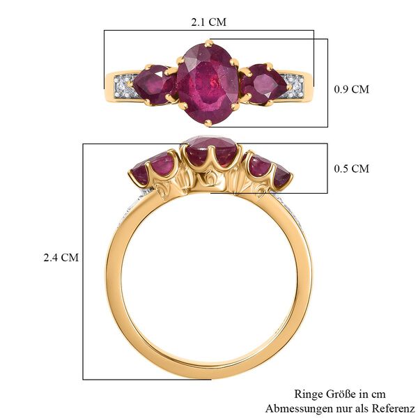 AA Afrikanischer Rubin und Zirkon Ring - 2,85 ct. image number 6