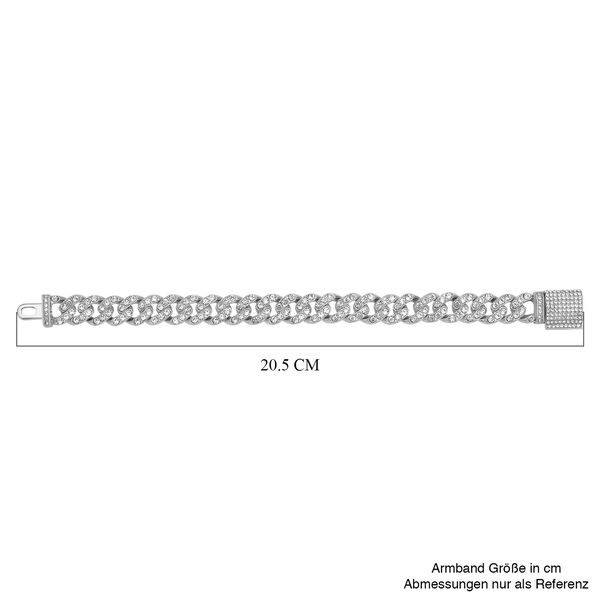 Wei&szlig;es Kristall-Armband, ca. 19 cm, silberfarben image number 5