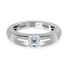 Moissanit Ring, 925 Silber platiniert (Größe 16.00) ca. 0.66 ct