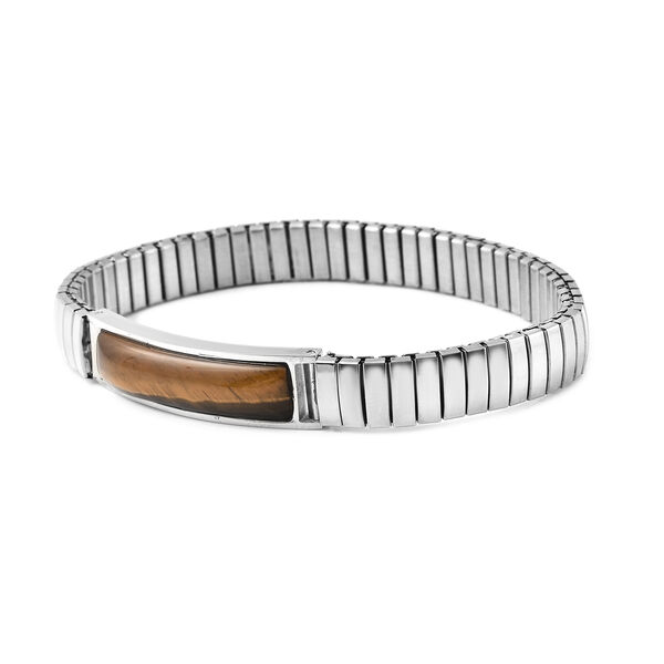 Flexibles Tigerauge-Armband, 19 cm, ca. 17,70 ct image number 3