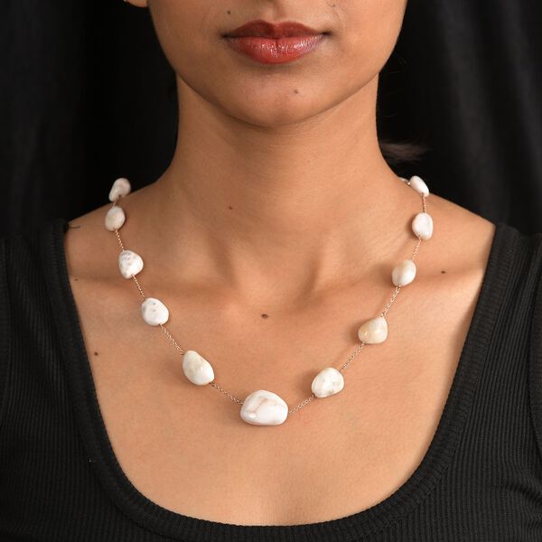 Natrolith Halskette, 60 cm - 121 ct. image number 2