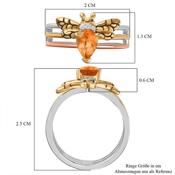 GP Italian Garden Kollektion- AA Citrin, Zirkon und Kanchanaburi blauer Saphir-Ring - 0,69 ct. image number 7