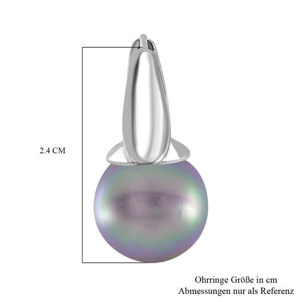 Graue Muschelkernperle Ohrringe image number 5