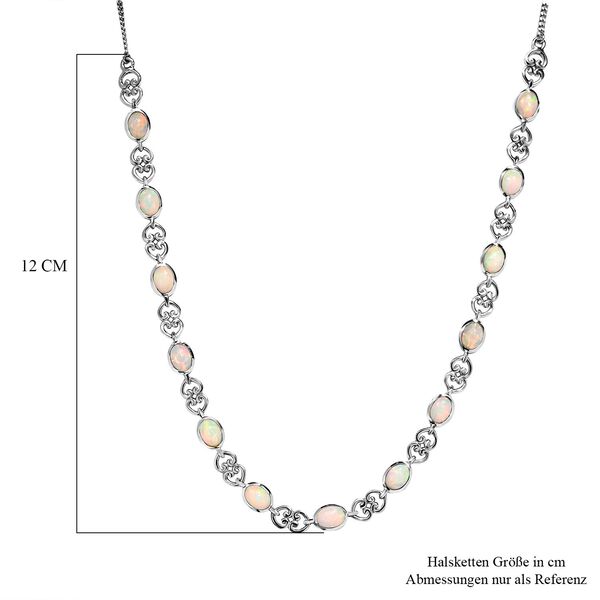 Nat&uuml;rliche, &auml;thiopische Welo Opal-Halskette, ca. 45 cm, 925 Silber platiniert ca. 5.97 ct image number 6