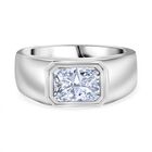 LUSTRO STELLA - Weißer Zirkonia Ring, 925 Silber rhodiniert, (Größe 17.00)