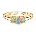 D'Joy AA Natürlicher, äthiopischer Welo Opal Ring 925 Silber 750 Gelb Vergoldet (Größe 19.00) (10-15 Werktage Lieferzeit) ca. 0.41 ct