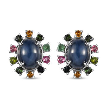 GP Celestial Dream Kollektion - Blaue Stern Saphir, Kanchanaburi blauer Saphir und Mehrfach-Turmalin-Ohrringe - 6,96 ct.
