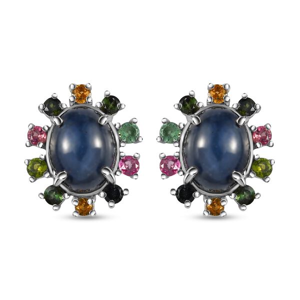 GP Celestial Dream Kollektion - Blaue Stern Saphir, Kanchanaburi blauer Saphir und Mehrfach-Turmalin-Ohrringe - 6,96 ct.