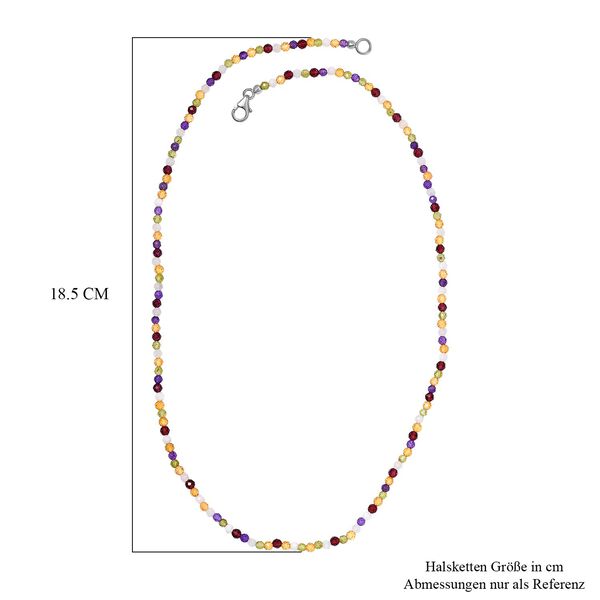Mehrfarbige Edelstein-Halskette,  50 cm - 33,50 ct. image number 6