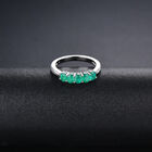 AAA Kagem Sambia Smaragd und Zirkon 5 Stein Ring 925 Silber rhodiniert  ca. 0,83 ct image number 1