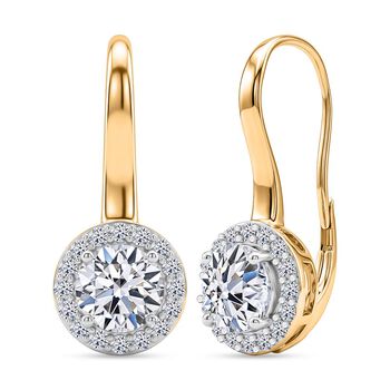 LUXURIANT DIAMOND - Lab Grown Diamant SI-GH SGL zertifiziert Ohrringe 925 Silber 750 Gelbgold vermeil ca. 3.00 ct