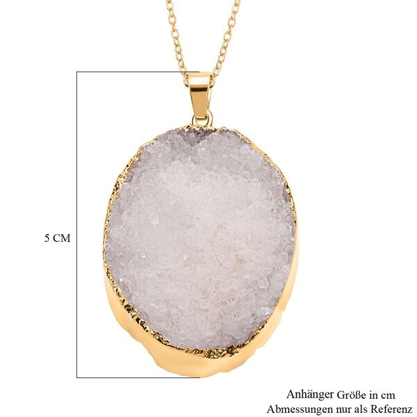 Weißer Drusy Quarz-Anhänger mit 60cm Kette - 30 ct. image number 3