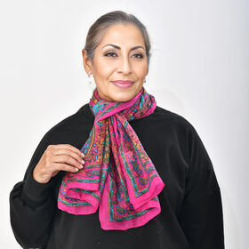 Geschmeidiger Luxuriöser 100% Seiden-Schal, Größe 49 x 160 cm, rosa