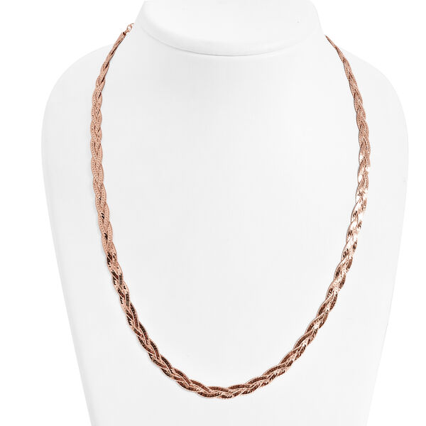 Geflochtene Fischgr&auml;tenkette 45 cm in 925 Silber vergoldet image number 1