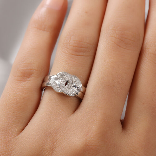 Diamant Ring 925 Silber platiniert  ca. 0,15 ct image number 3