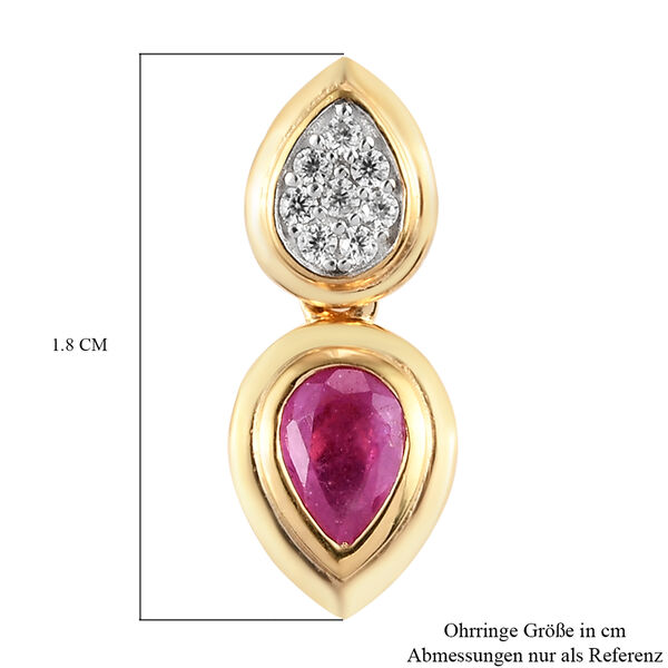 Premium Ilakaka Rosa Saphir und Zirkon Ohrh&auml;nger 925 Silber vergoldet (Fissure gef&uuml;llt)&nbsp; image number 6