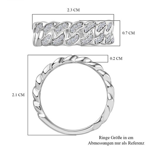 Lab Grown Diamant SI Ring 925 Silber rhodiniert (Größe 20.00) ca. 0,24 ct image number 6