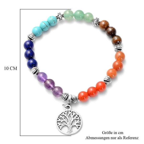 Mehrfarbiges Edelstein-Armband, 19 cm, silberfarben ca. 89,50 ct image number 3