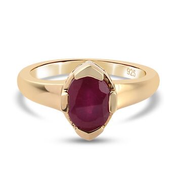 Afrikanischer Rubin-Ring, (Fissure gef&uuml;llt), 925 Silber vergoldet (Gr&ouml;&szlig;e 16.00) ca. 1,89 ct