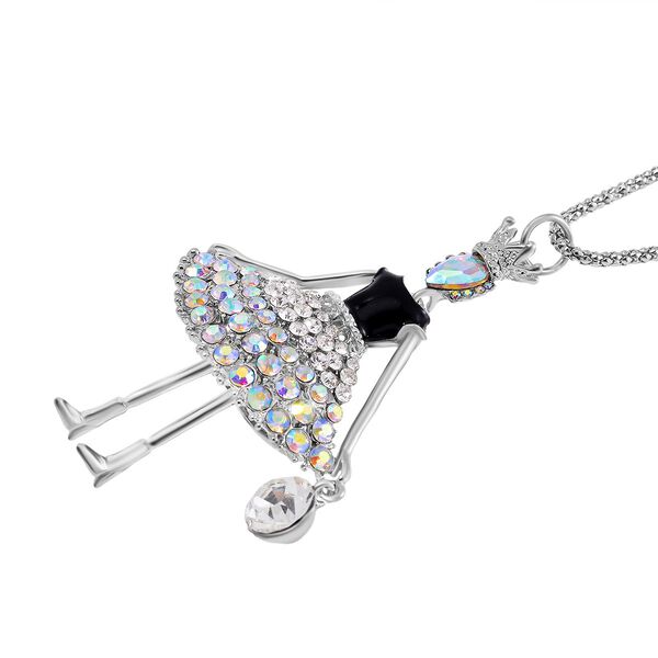 Emaillierte mehrfarbige Kristall-Halskette, 70+5 cm image number 3