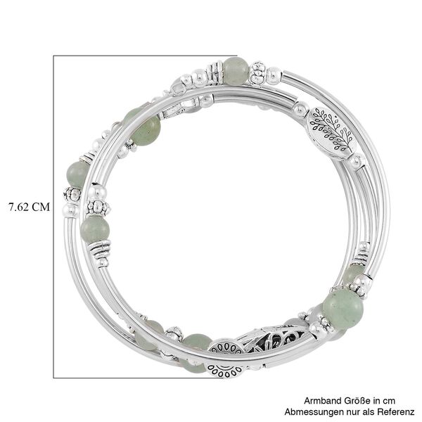 Flexibles und schwarz oxidiertes gr&uuml;nes Aventurin Armband - 40 ct. image number 5