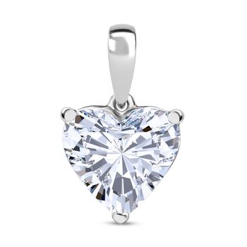 LUXURIANT VS-EF Labor Diamant Herz Anh&auml;nger, 925 Silber rhodiniert - 2,53 ct.