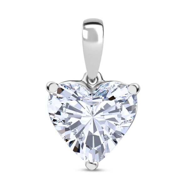 LUXURIANT VS-EF Labor Diamant Herz Anh&auml;nger, 925 Silber rhodiniert - 2,53 ct.