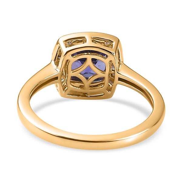 AAA Tansanit und Diamant Ring in 585 Gold - 1,55 ct. image number 6