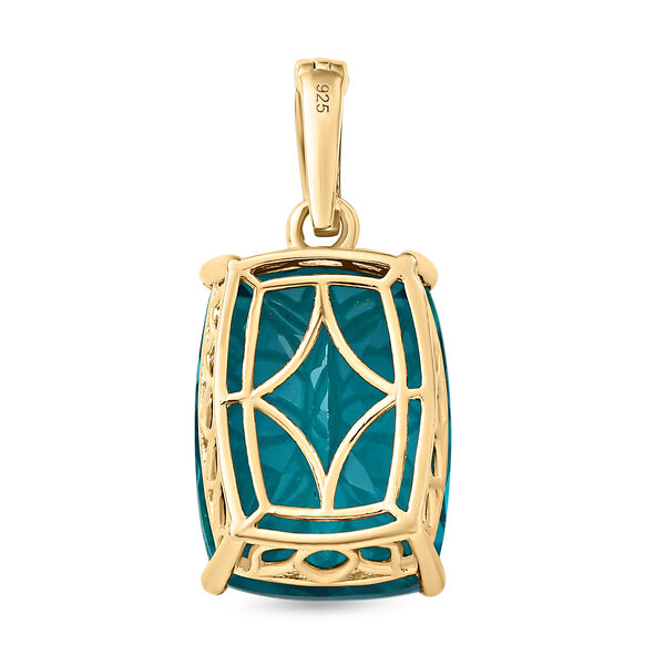 Capri-Blau Triplett Quarz-Solit&auml;r-Anh&auml;nger in Silber, 21,24 ct. image number 5