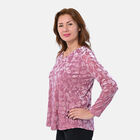 LA MAREY langärmeliges Top aus weichem Samt, Größe XL, Blush Rosa image number 2