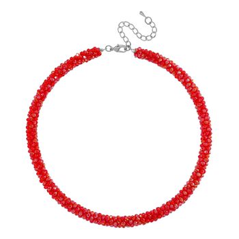 Rote Magie Farbe Kristall-Halskette, 50+5 cm