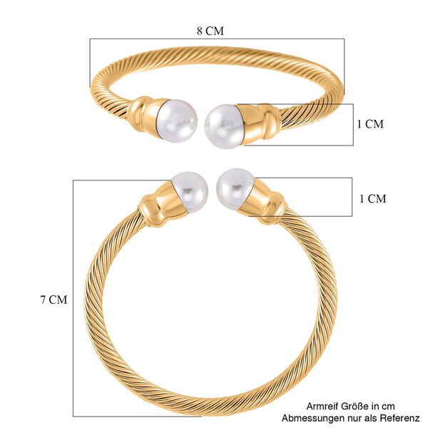 Flexibler Kunststoff-Perlen-Armreif in Goldton image number 5