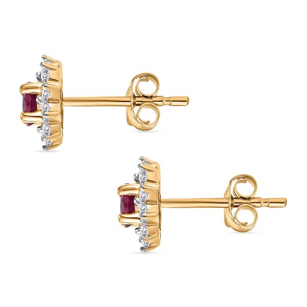 Rubin und Zirkon Ohrstecker - 1,47 ct. image number 5