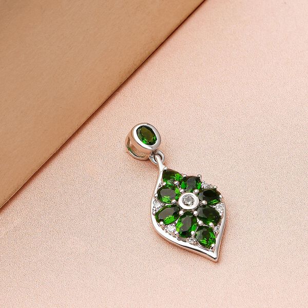 Nat&uuml;rlicher Chromdiopsid und Zirkon-Anh&auml;nger - 1,96 ct. image number 3