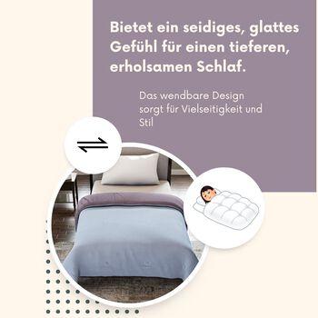 Serenity Night Wende-K&uuml;hlsteppdecke, Zwei-Ton, 135&times;200cm, Hellblau und Dunkelgrau