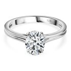 Moissanit Ring, 925 Silber platiniert, (Größe 21.00) ca. 1.36 ct
