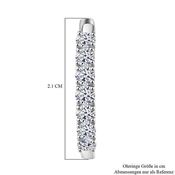 LUXURIANT SGL zertifizierte SI-GH Labor Diamant Ohrringe, 925 Silber rhodiniert - 0,99 ct. image number 5