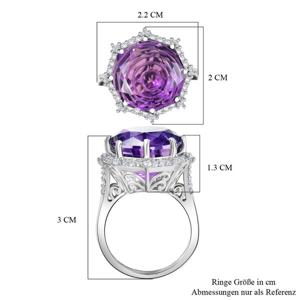 D'Joy Rose De France Amethyst und Moissanit Ring - 12,80 ct. image number 6