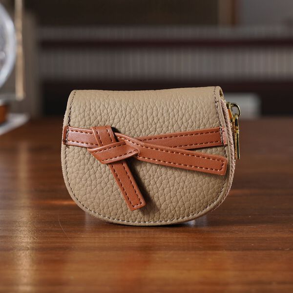 Echtleder Kartenetui mit RFID Schutz, Rei&szlig;verschlussfach, 10,5x8,5x2,5cm, Khaki image number 2