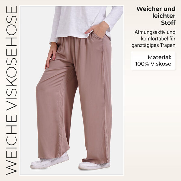 Locker geschnittene Damenhose mit Gummibund, Einheitsgröße, Blau image number 2