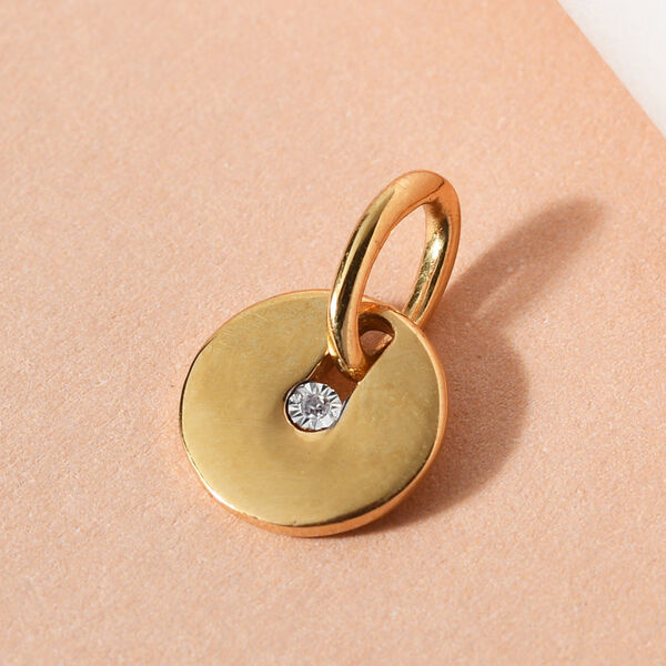 Diamant Solit&auml;r-Scheiben-Anh&auml;nger in Silber image number 3