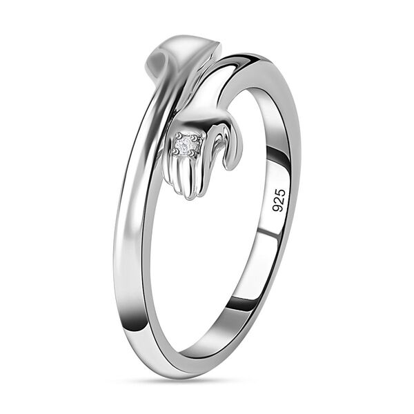 Hug Ring in platiniertem Silber image number 5