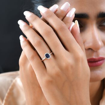 Masoala Saphir Ring, 925 Silber platiniert, ca. 1.92 ct