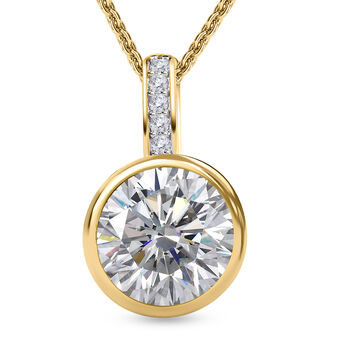 Moissanit-Anh&auml;nger mit Kette, 925 Silber Gelbgold Vermeil ca. 2.41 ct